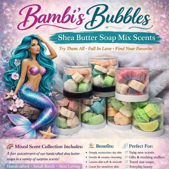 Hand Crafted Other - New Mix! Hand Crafted Mini Mix 7oz Shea Butter Soaps